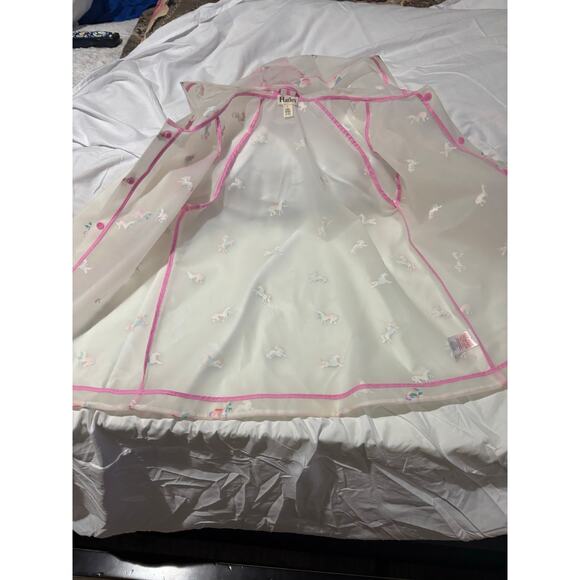Hatley sheer 8 unicorn raincoat hooded euc w/pockets - Picture 3 of 8